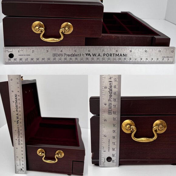 Vintage Reed & Barton / Eureka Manufacturing Company Wooden Jewelry Chest 11"x7" - Picture 14 of 16